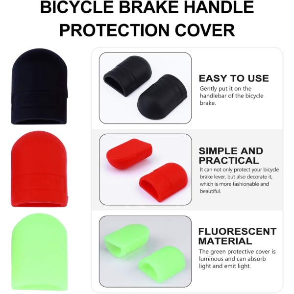 6 par silikon antisladd bromshandtag ärm cover Cykeltillbehör (blandad färg)