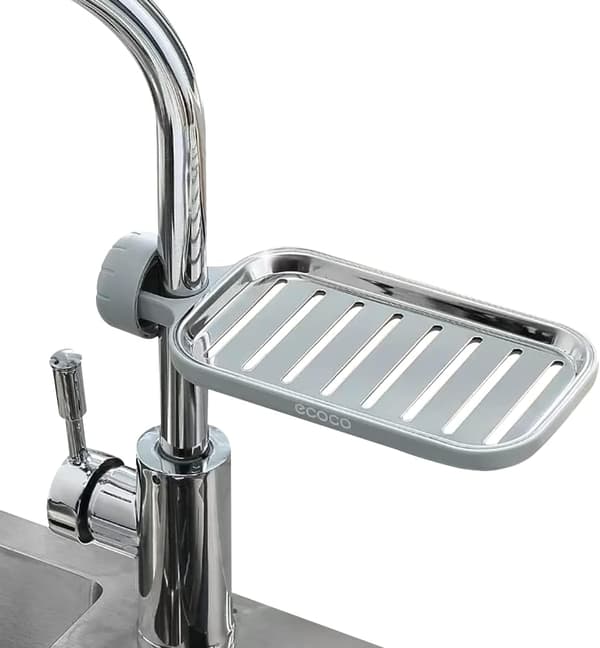 Brusehylde Rustfrit Stål Justerbar Brusehylde Shampooholder (Grå - Kort) Grey s