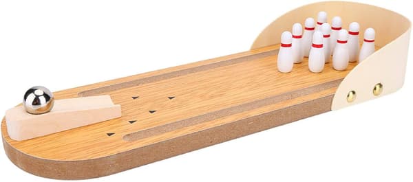 Bord Mini Bowling Spel Set Trä Dekoration Barnleksak Spel
