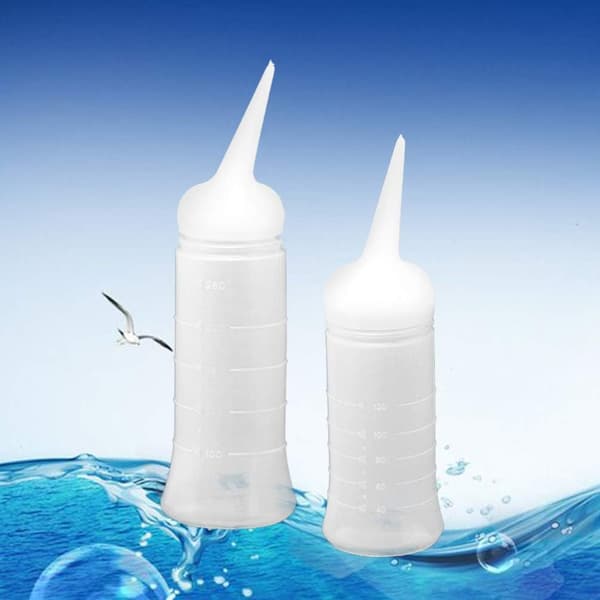 2 st plastapplikatorflaskor med vinklad spets tomma skalaapplikatorflaskor kläm