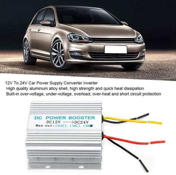 Strømomformer, bilstrømforsyning 12V til 24V DC-DC inverteromformer 15A