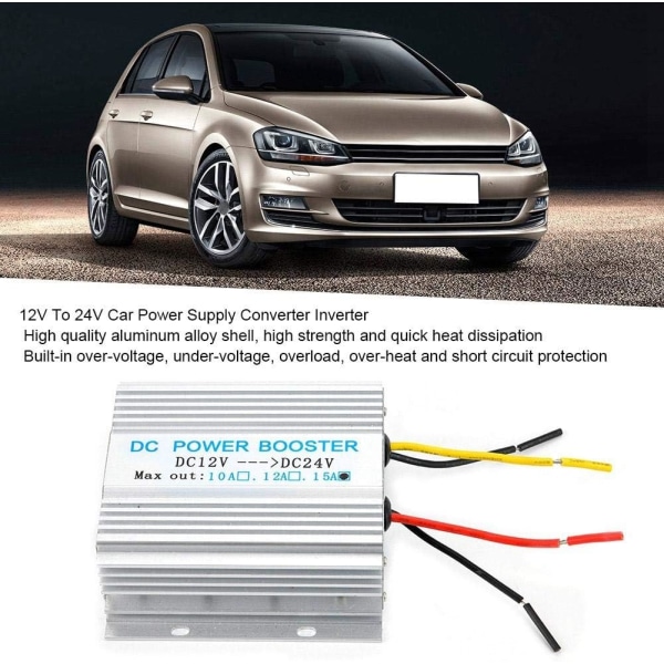 Strömomvandlare, Bilströmförsörjning 12V till 24V DC-DC Inverter Converter 15A