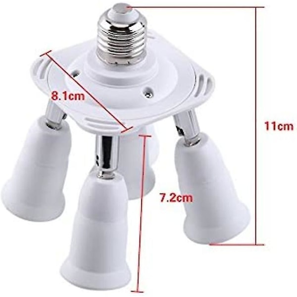 4 i 1 Justerbar E27 till E27 Bas Lampadapter Splitter Adapterfäste