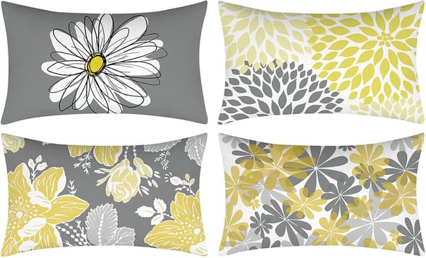 Rektangulär Daisy Dubbelsidig Blommig Örngott Soffa Kudde Kudde (12 x 20 tum)