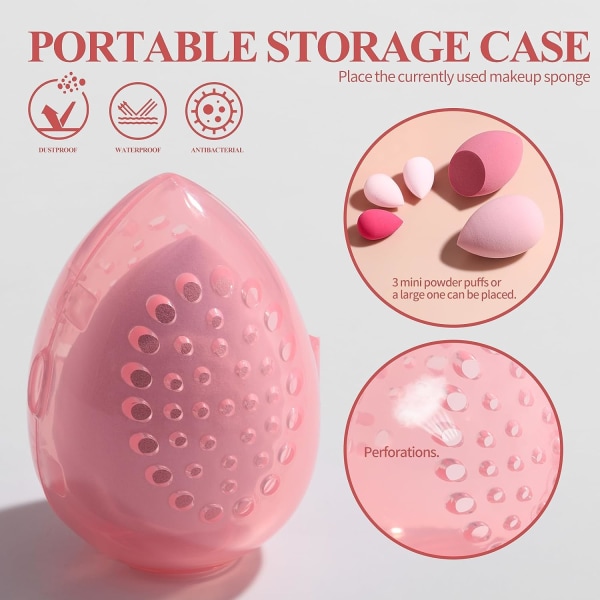 Borstar Premium Synthetic Foundation Powder Concealers Ögonskuggor 18 st Set med 5 svampar & hållare case