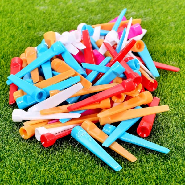 Golf Tee, Plastik 2-3/4\" 100 Stykker 70mm Flad Tee Golf Træningstilbehør