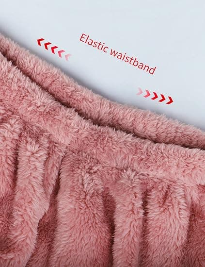 Kvinnors fluffiga pyjamas set fleece pullover byxor lös plysch sovkläder (rosa, s) Rose s