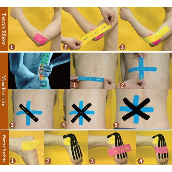 Elastiskt muskelbandage 2" x 16,4 ft Roll Cotton Sports Bandage (gul) 2 st yellow