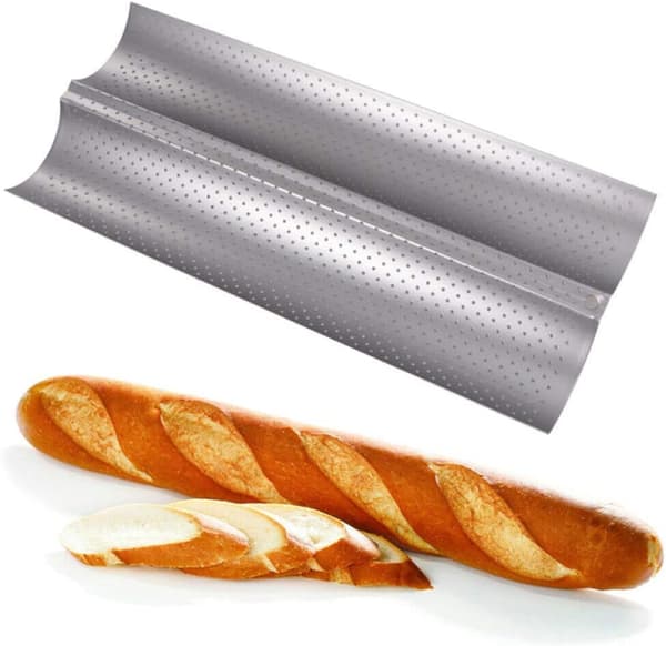 2 stk. franskbrødformer, non-stick perforert baguettform
