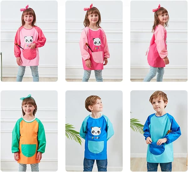 Børns håndværksmalerforklæde, 3-6 år, vandtæt kjole (blå) light blue
