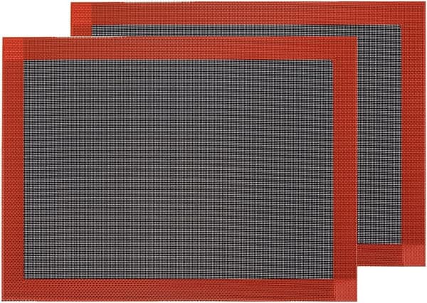 2-pakning silikon bakeunderlag, non-stick ovnsmatte, perforert dampnett (11-4/5\" x 15-3/4\")