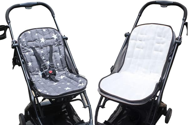 Babyskyddssitsfoder Barnvagnssittdyna Sitsstoppning Universal Reversibel 78x36cm (stil 1) grey