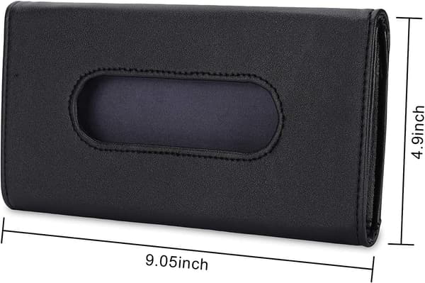 2 STK Bil Solskærm Tissueboks, Læder Bil Solskærm Tissue Clip Holder (sort) Black