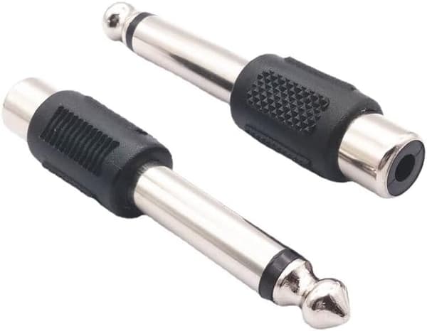 10 stk. 6,35 mm til RCA hunnadapter 1/4 phono til jack-kontakt lydadapter for mikrofon gitar