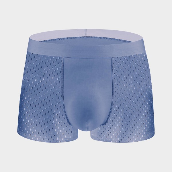 Ice Silk Mesh Herrkalsonger Herr Boxershorts Sommar Mesh Andningsbara Shorts (Gråblå XXXL) Grey Blue xxxl