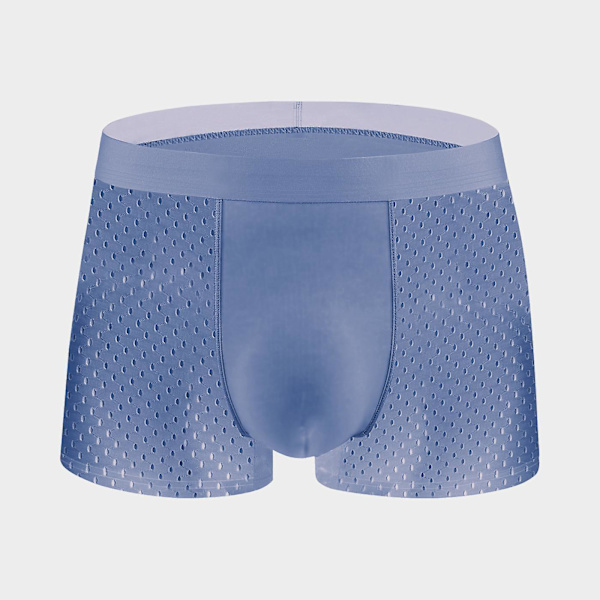 Ice Silk Mesh Herrunderkläder Herrboxershorts Sommar Mesh Andningsbara Shorts (Gråblå 4XL) Grey Blue 4xl