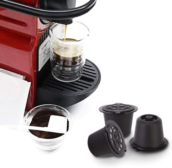 3 stk kaffefilter gjenbrukbare kaffekapsler filter 304 rustfritt stål svart