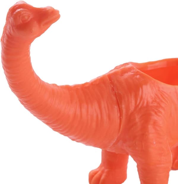 Mini Brachiosaurus Plastikkpotte med dreneringshull Borddekorasjon (oransje) Orange