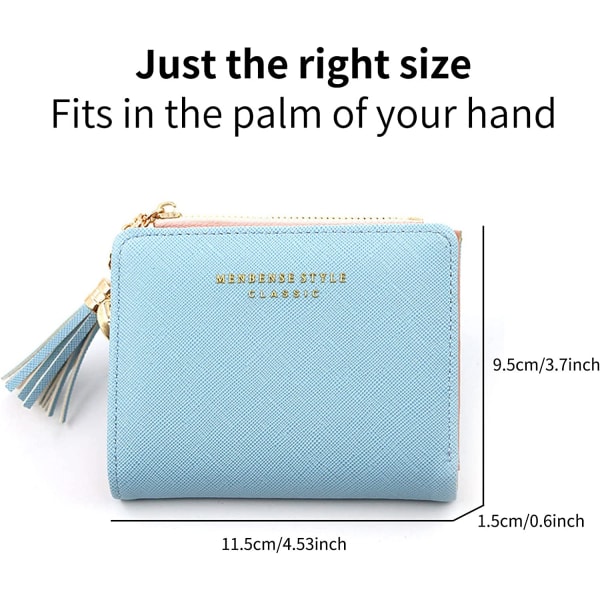 Korthållare för kort plånbok, liten plånbok, multi för kvinnor, flickor, barn (blå)