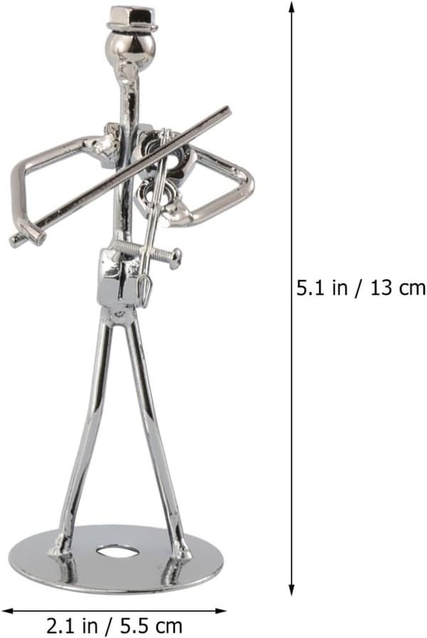 4 stk. musikkmannstatue metallmusikerorkestersett gitar trombone saksofonspiller modell