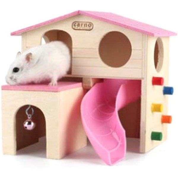 Trähus för djur - Dubbelskikts leksakshus för hamster