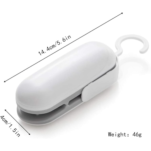 Mini bärbar hem snacks plastpåse förseglare (grå) 1 st