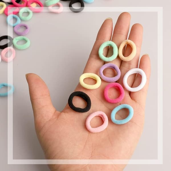 200 stk. elastisk hår til børn, mini elastiske hårbånd farverige til små piger