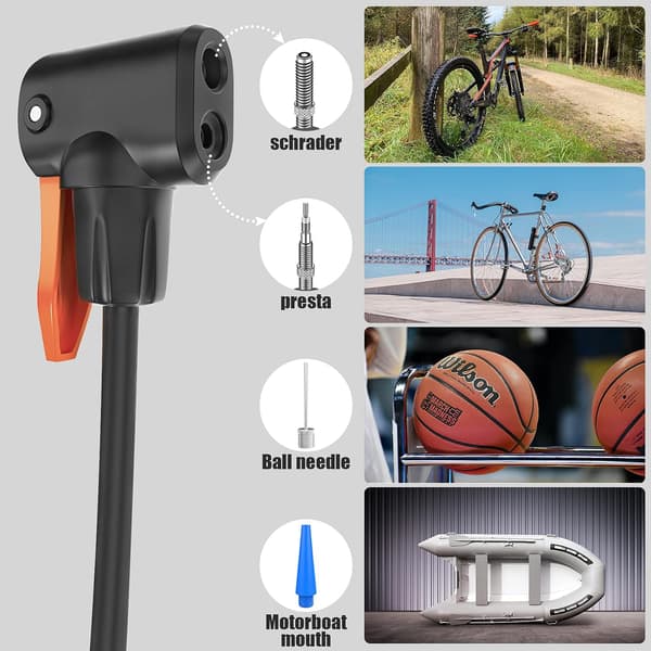 Cykelpump, [160 PSI högtrycks] Sparande bärbar fotpump cykelpump