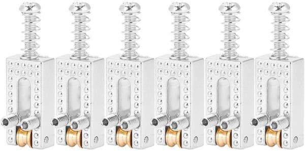 6 st gitarrstallar elektrisk gitarr rullbro stall tremolo stallar för 6 strängar Tele elektrisk gitarr（silver） silver