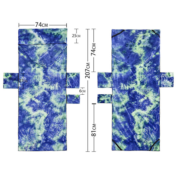 Tie Dye Strandhandduk Recliner Överdrag Recliner Överdrag med Sidoförvaringsficka (blå) blue