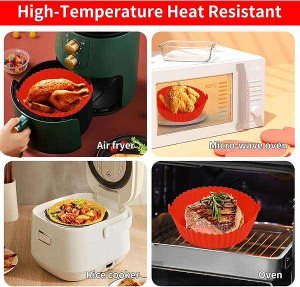 Silikone bageform til airfryer, silikonegryde til airfryer-indsatser damper 2 stk.