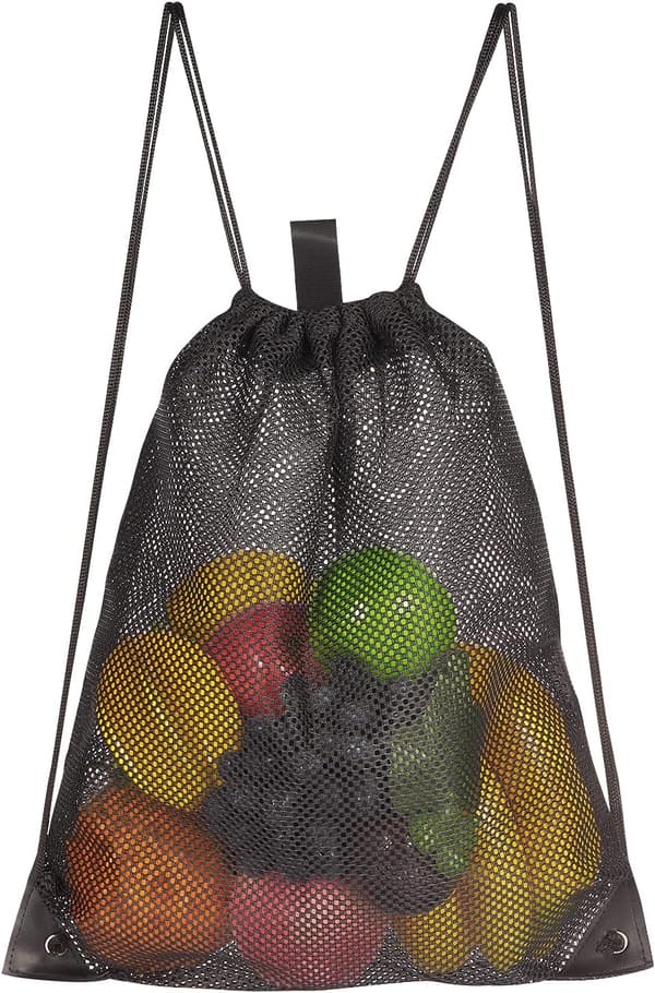 2-PAK Mesh-snørepose, for treningsstudio, klesvask, skjell, leker og strandfunn