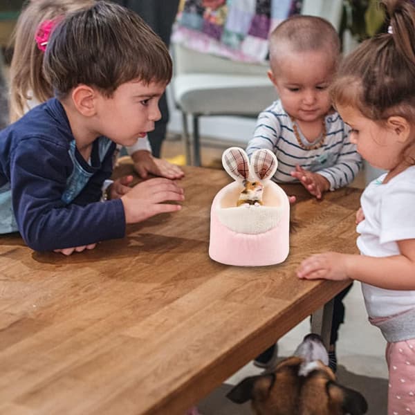 Hamsterhus Hyggelig Dyrehus Hule Senge Blød Seng Lille Dyr pink