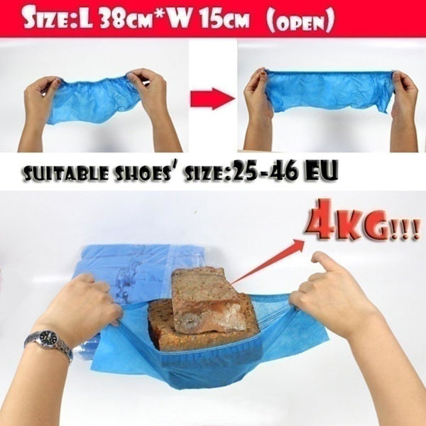 100 st engångsöverskor i non-woven-tyg, andningsbara, dammtäta, halkfria (ljusblå) light blue