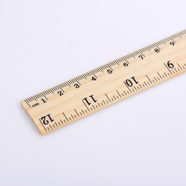 12 Stykker Trælinealer til Studerende Kontormålelineal 2 Skalaer (12\" og 30cm)