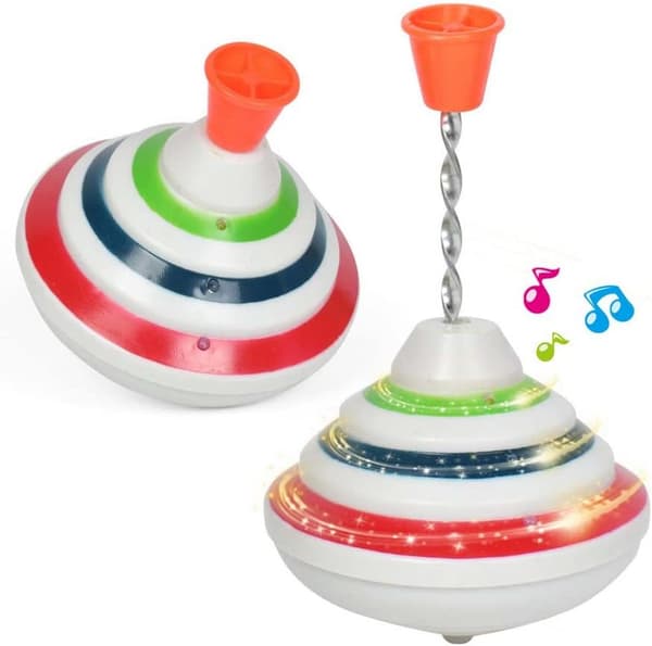 Manuell pressing og roterende fargerik musikkdrift gyro barneleker