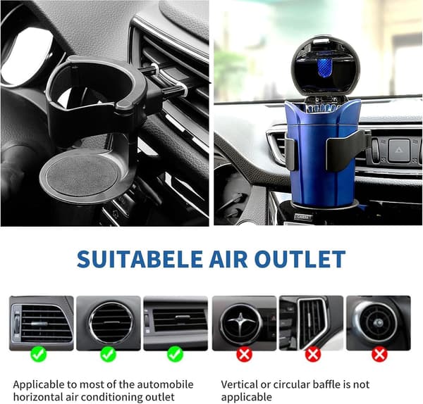 Sæt med 2 bilkopholdere - Universal justerbar holder - Vandflaskeholder