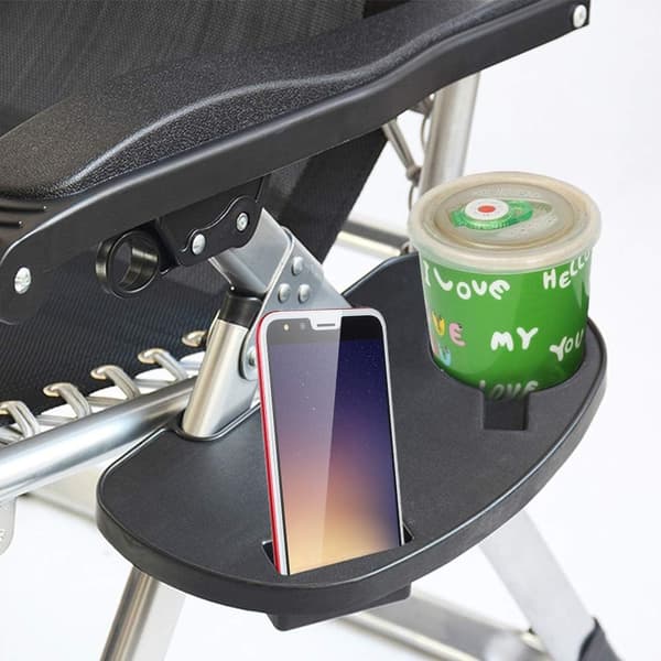 2 stole sidebakke Zero Gravity stolbakke, clip-on sidebordbakke med mobiltelefonåbning