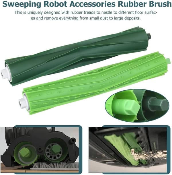 2 sæt rullebørster til iRobot Roomba, udskiftningsdele til iRobot Series Robotics