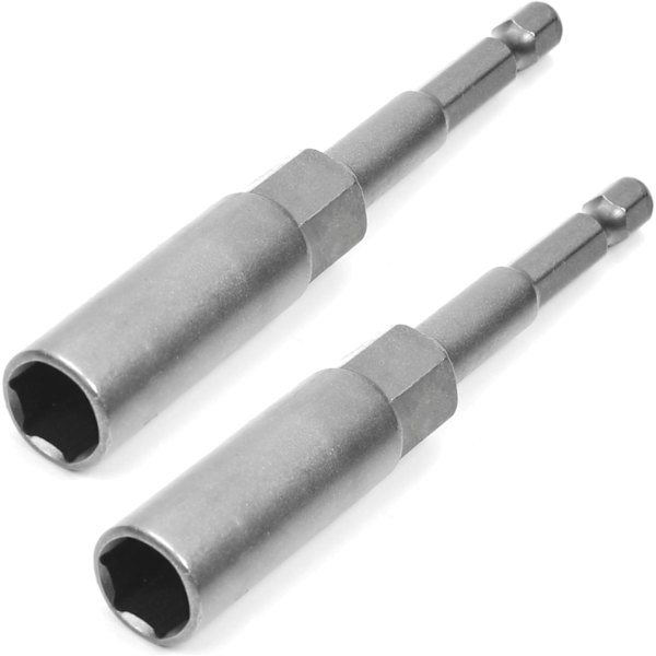 1/4\" Snabbväxlande Sexkantsfäste Mutterhållare Drivbits Metrisk Icke-Magnetisk - 2 Stycken