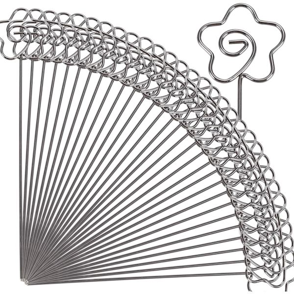 50 st 4,7''L DIY-hantverksklämma bordsnummerhållare anteckningshållare metallklämma, blomma Color 2