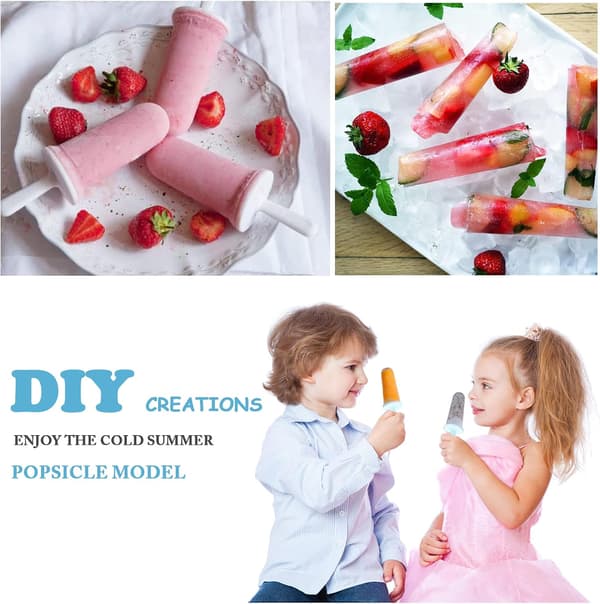 Genanvendelige non-stick DIY silikone ispindeforme (blå) 6 stk.