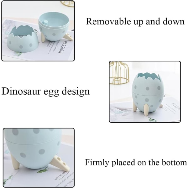 Multifunktionell tecknad dinosaurieägg pennhållare (blå, rosa) 2 st