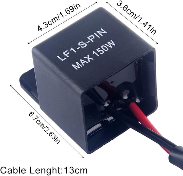 2-pins 12V Auto LED Blinklysrelé Signalhastighetskontroll