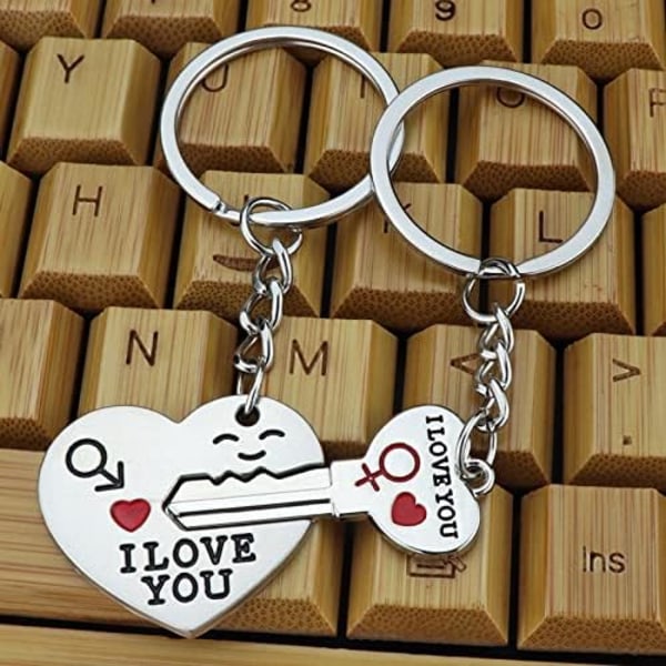 Par Key to Heart Jag älskar dig nyckelring för par med hjärta Alla hjärtans dag kärlekspresent