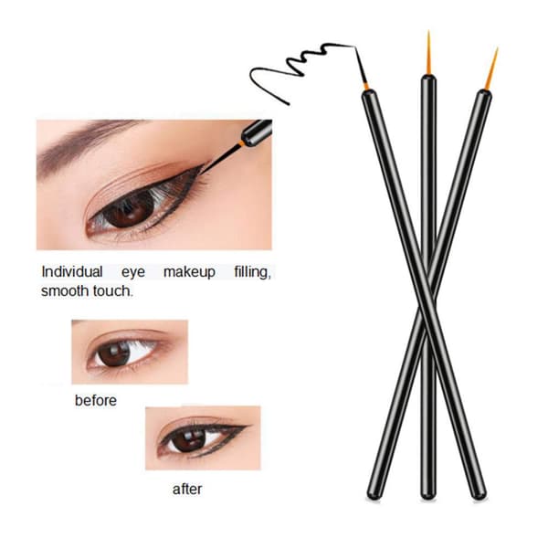Engangs eyelinerbørste, eyelinerapplikator, bærbar eyeliner (sort) 150 stk.