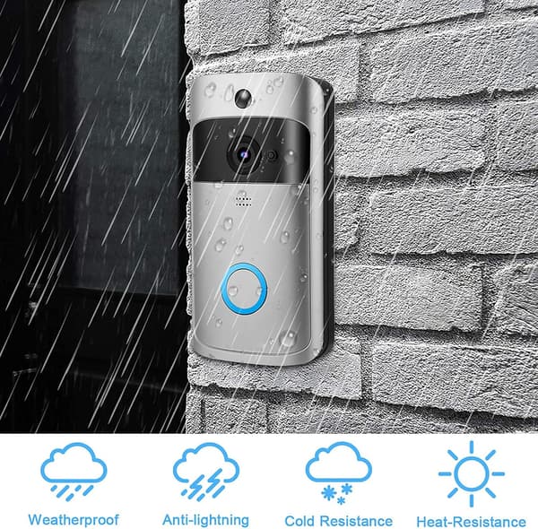 Video Dørklokke, Trådløs WiFi Smart Video Intercom med Videosystem Hjemmesikkerhedssystem Video Dørklokke Video Intercom Dørtelefonsystem