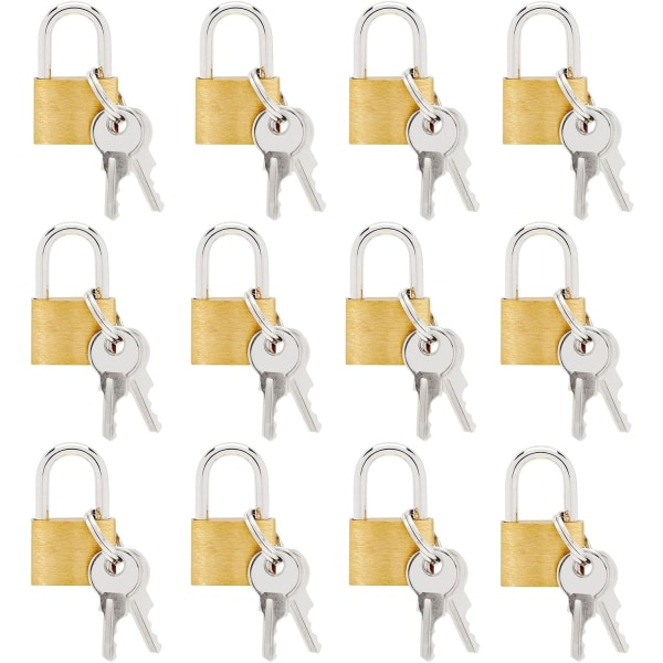 12-pack små lås med nycklar, minihänglås för bagage, smyckeskrin, dagböcker