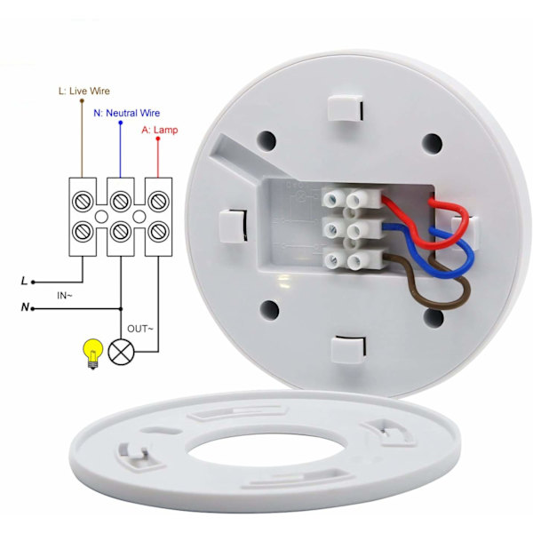 Takmonterad sensor, 110-240V PIR rörelsesensorbrytare, högkänslig rörelsedetektorljusbrytare