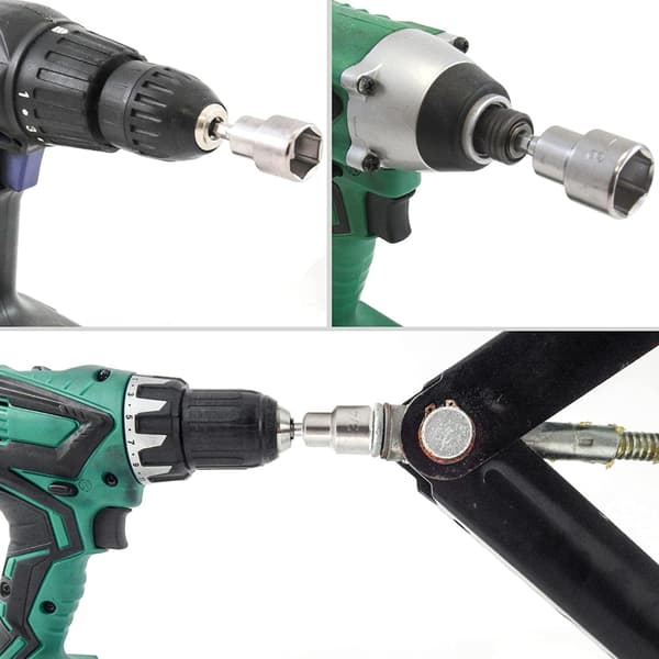 1/4\" Hurtigskift sekskantet skaft mutterholder drivbits metrisk ikke-magnetisk - 2 stk.